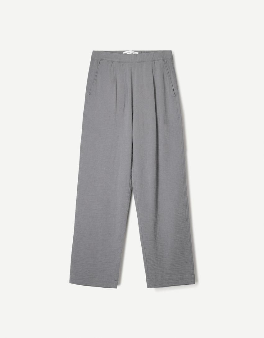 Ensemble chemise et pantalon texturé-Gris foncé-6