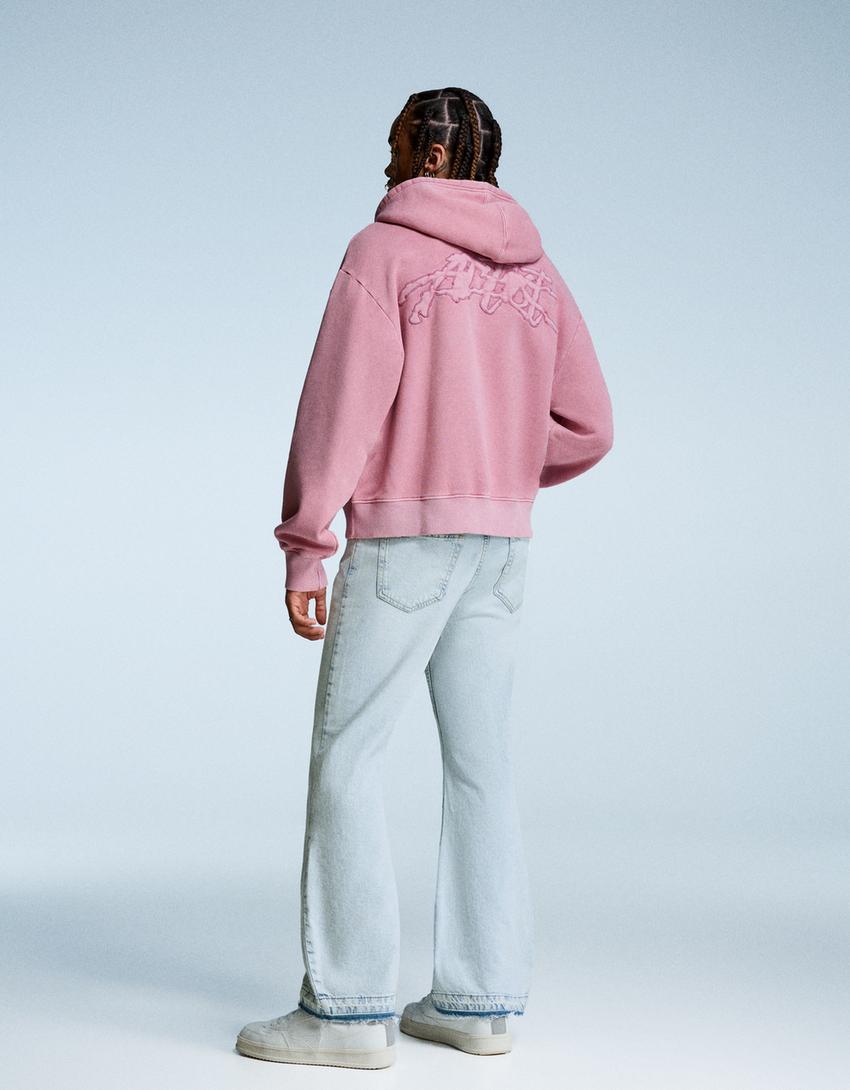 Jeans flare fit straight fit-Bleu clair-1