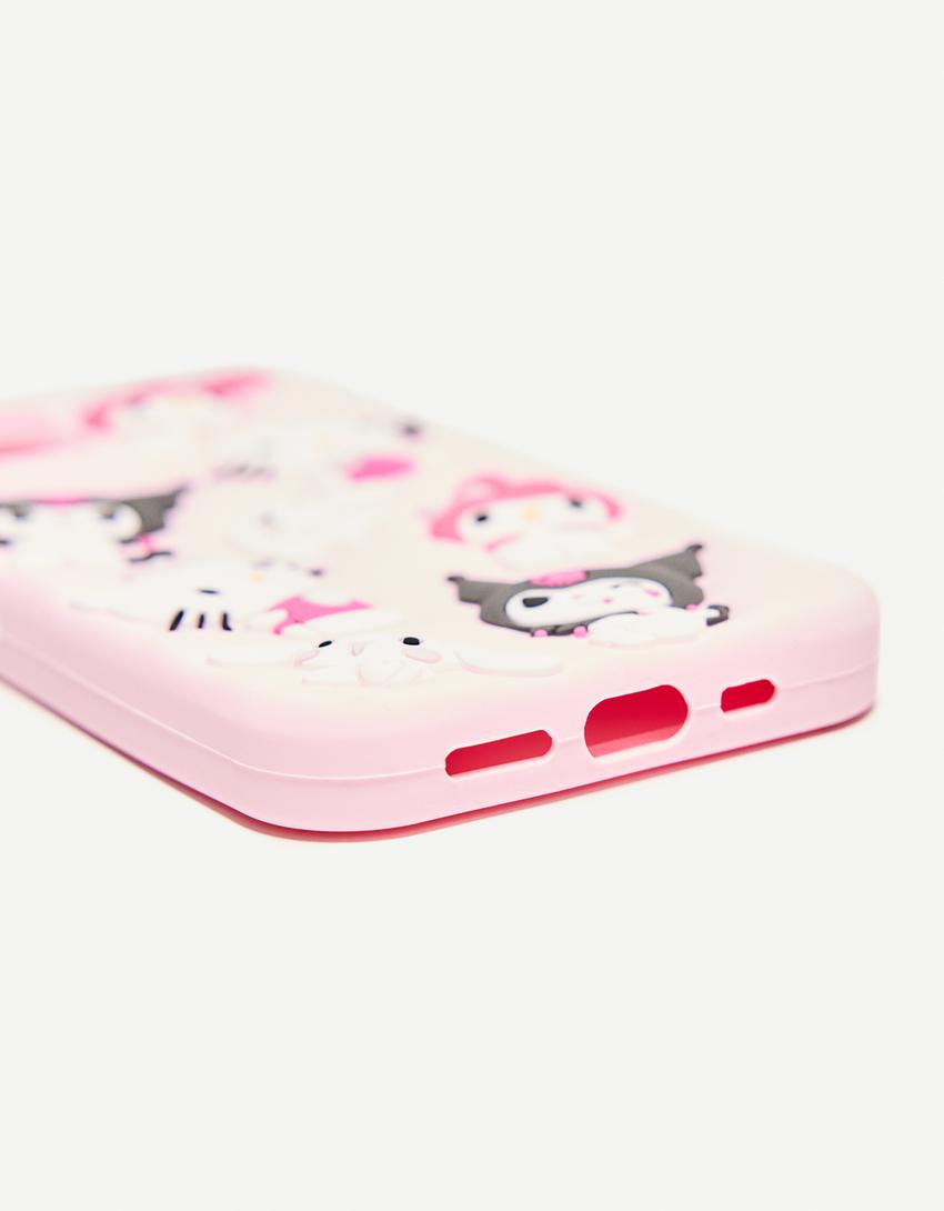 Hello Kitty & Friends desenli iPhone kılıfı-Pembe-4