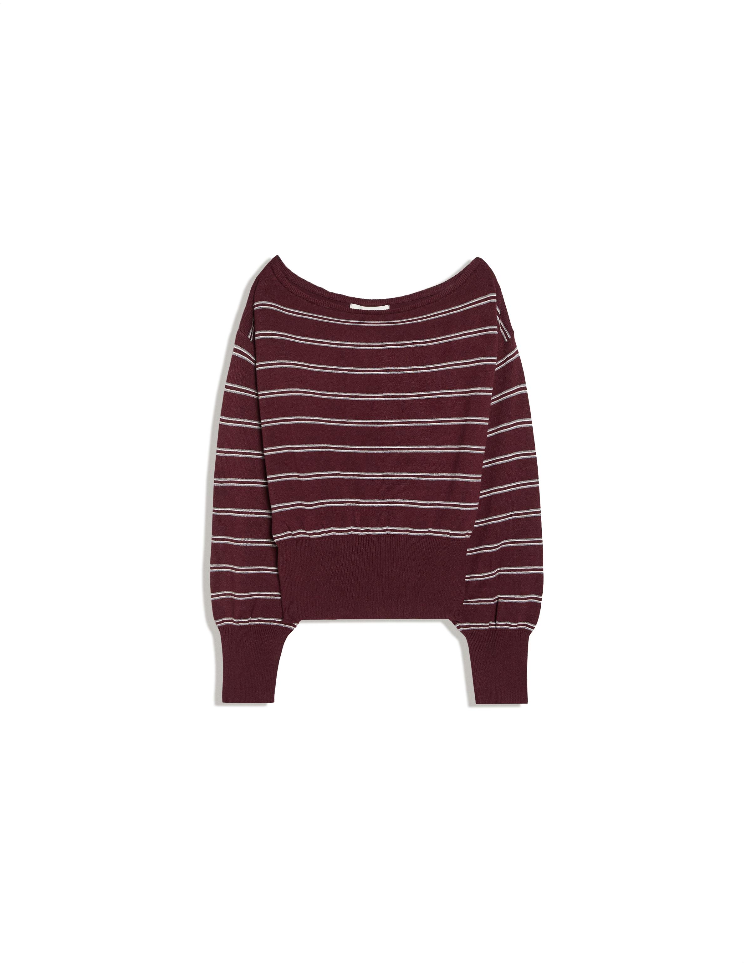 Asymmetric neck jumper — Burgundy