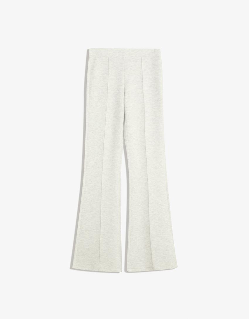 Pantalone flare modal-Siva-4