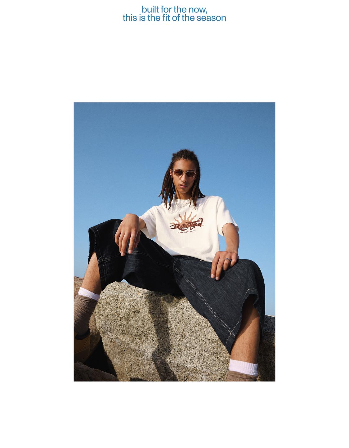 Super baggy denim Bermuda jorts