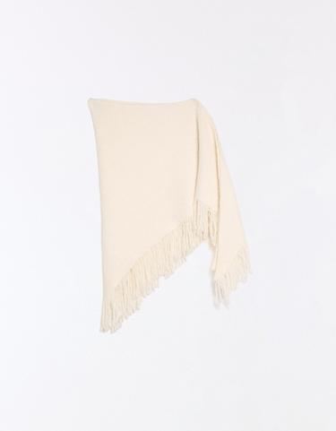 Fringed triangular scarf — Cream 4