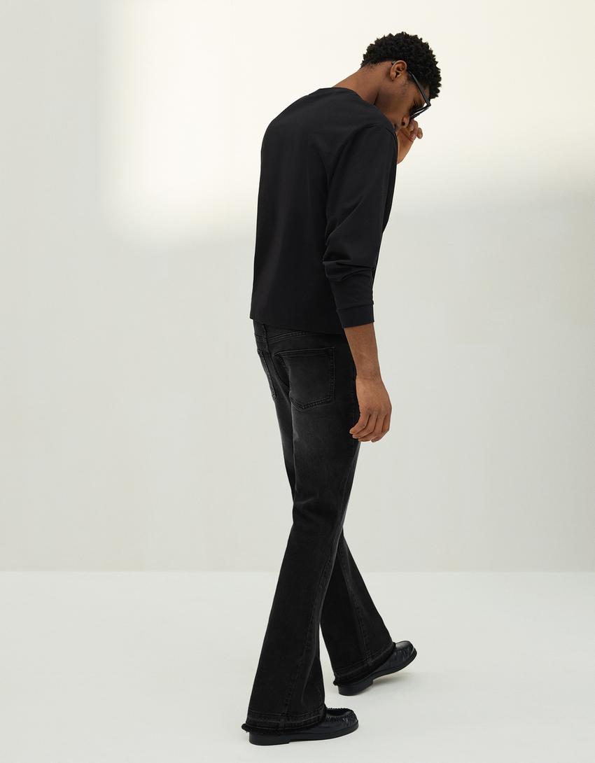 Flared comfort jeans-Black