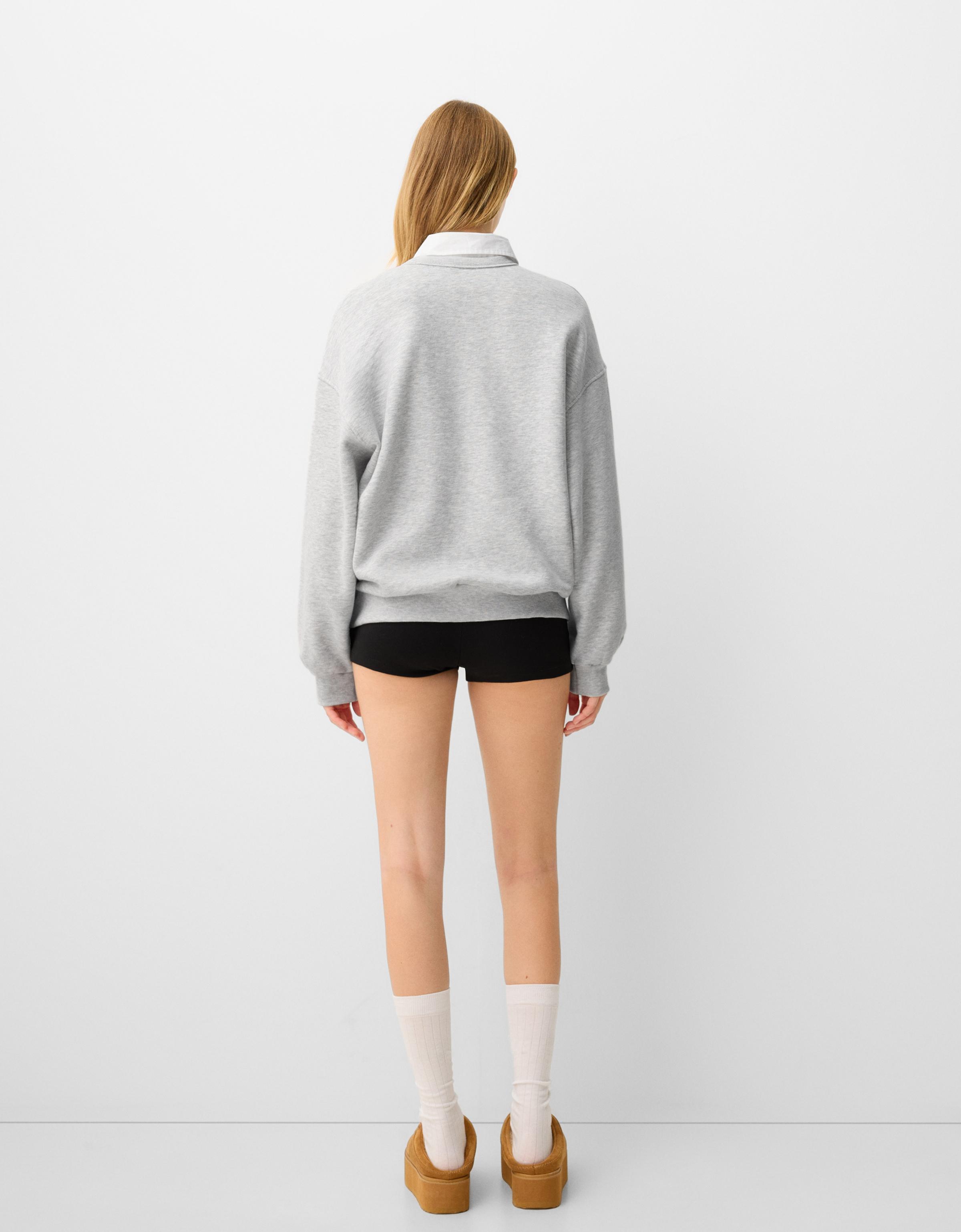 Oversize sweatshirt with side pockets - Women | Bershka Oversize sweatshirt with side pockets - Women | Bershka