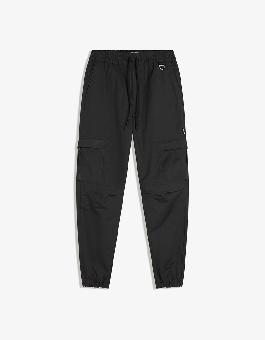 Pantalón cargo técnico-Negro-3