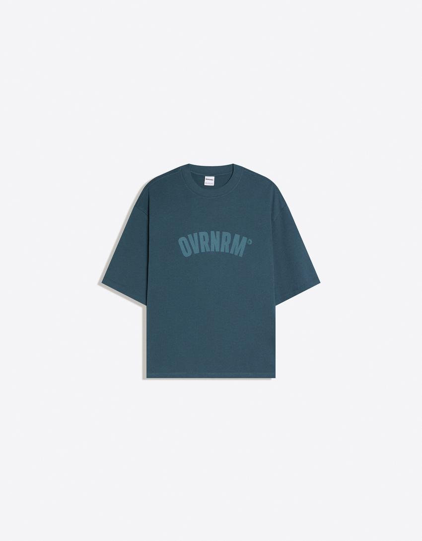 T-Shirt mit kurzen Ärmeln und Print-Blau