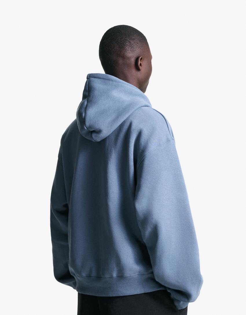 Sweat à capuche-Bleu-1