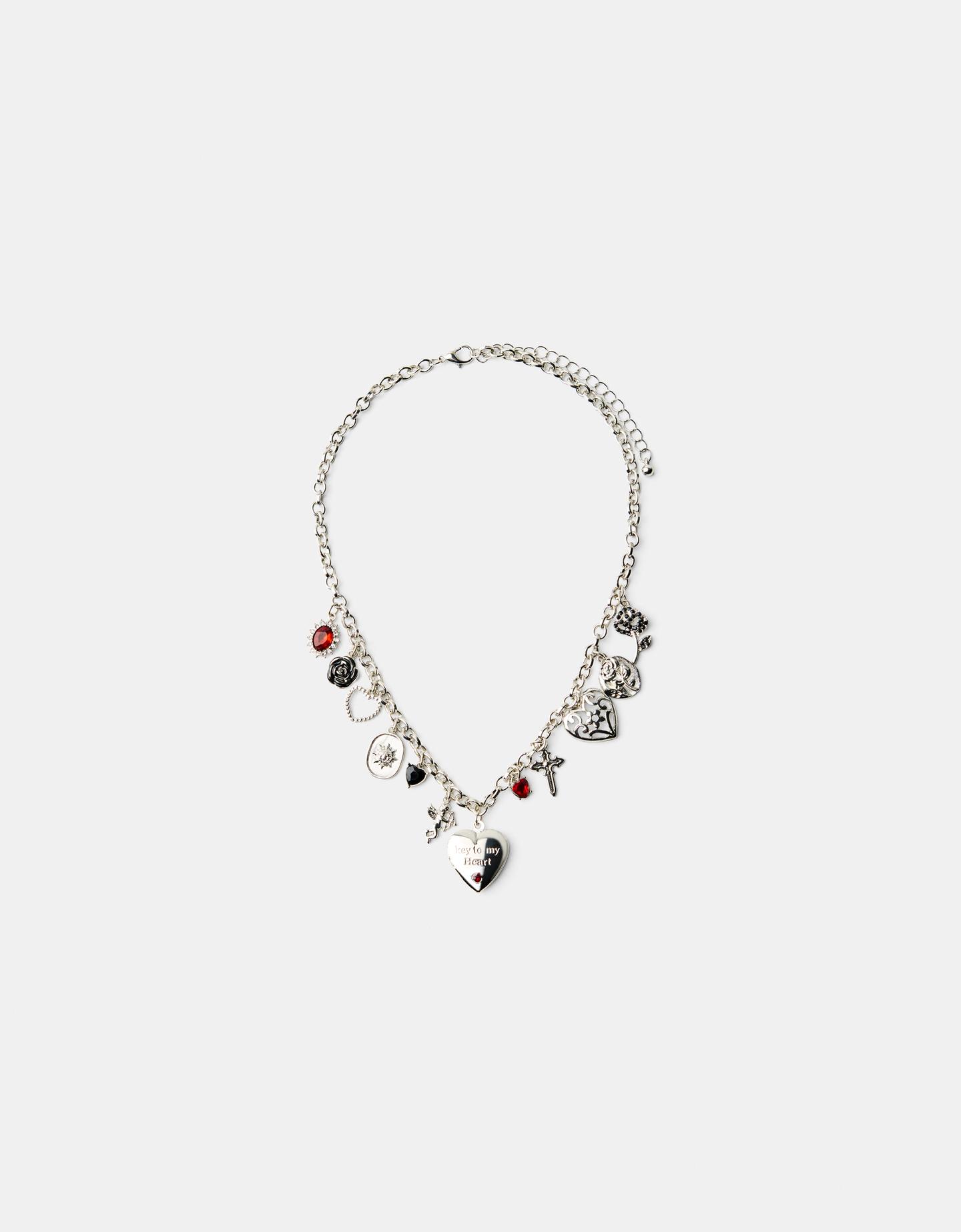 Bershka Collar Colgantes Mujer Plata