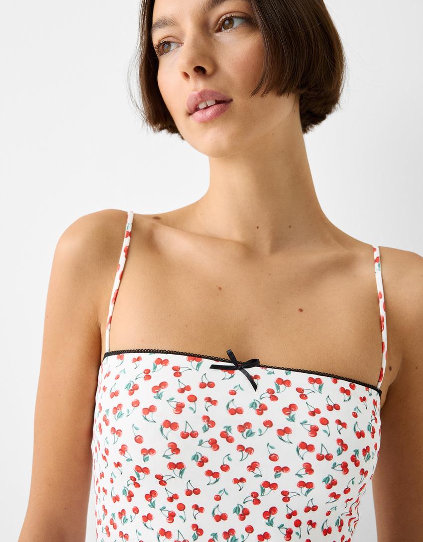 توب بحمالات وطبعة حيوانية وتفصيل عقدة-أحمر-5