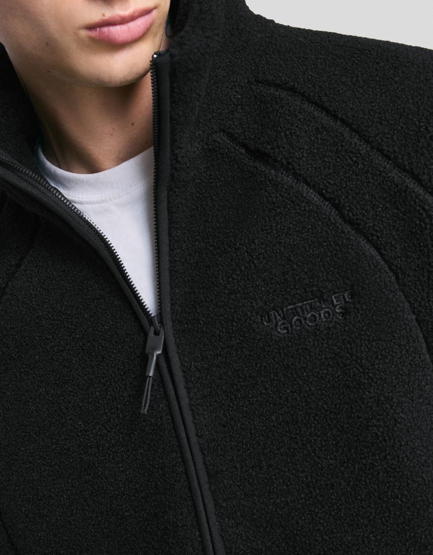 Faux shearling jacket-Black