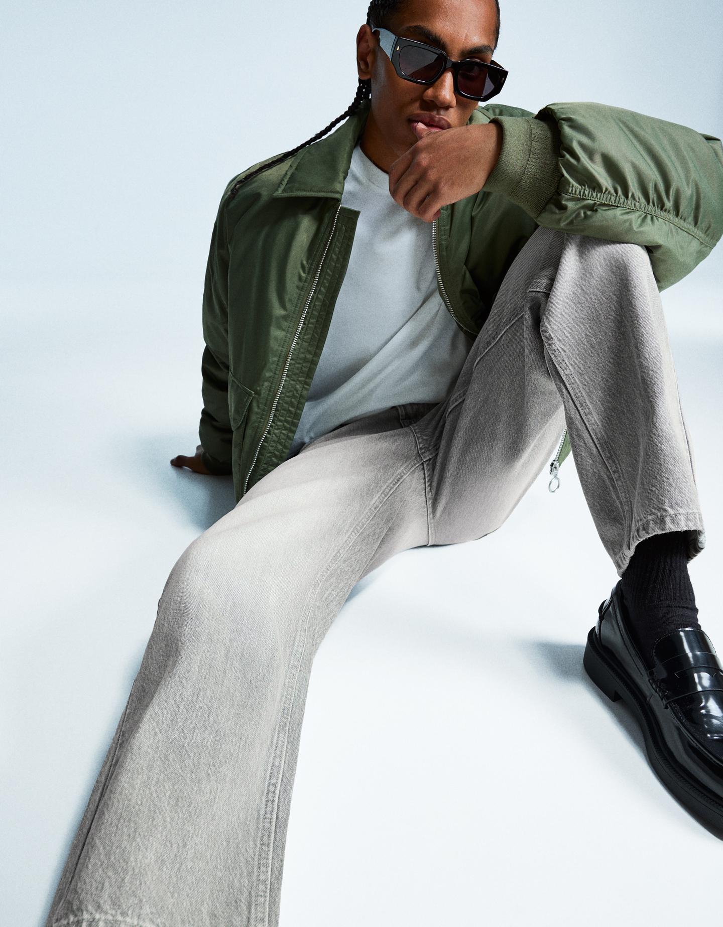 Bershka zwężane jeansy szary