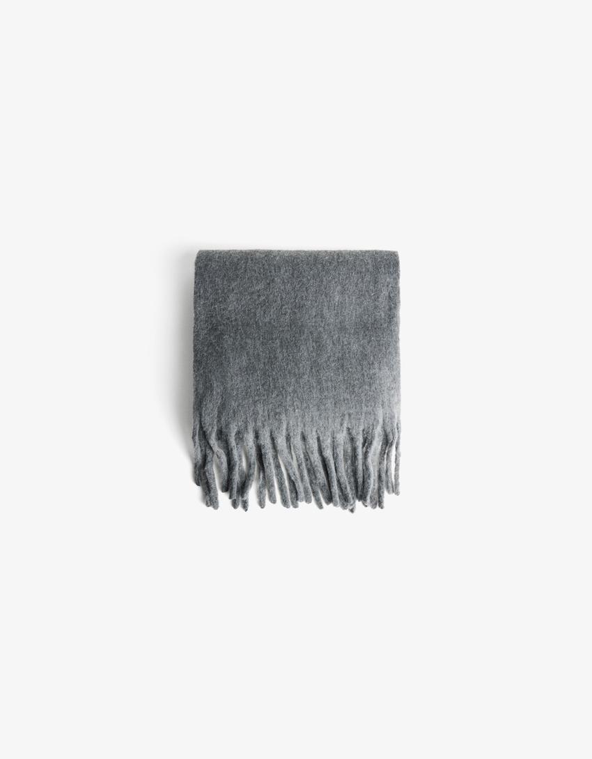 Écharpe unie-Gris-2