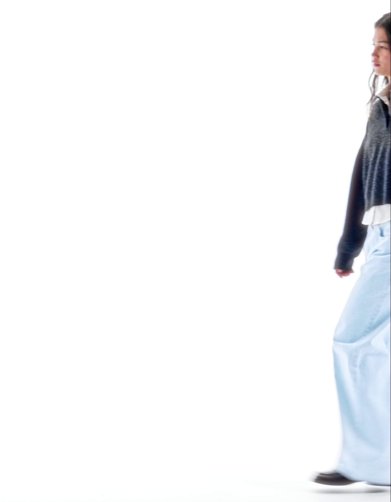 Çapraz belli yüksek bel geniş paça jean - Görsel 61