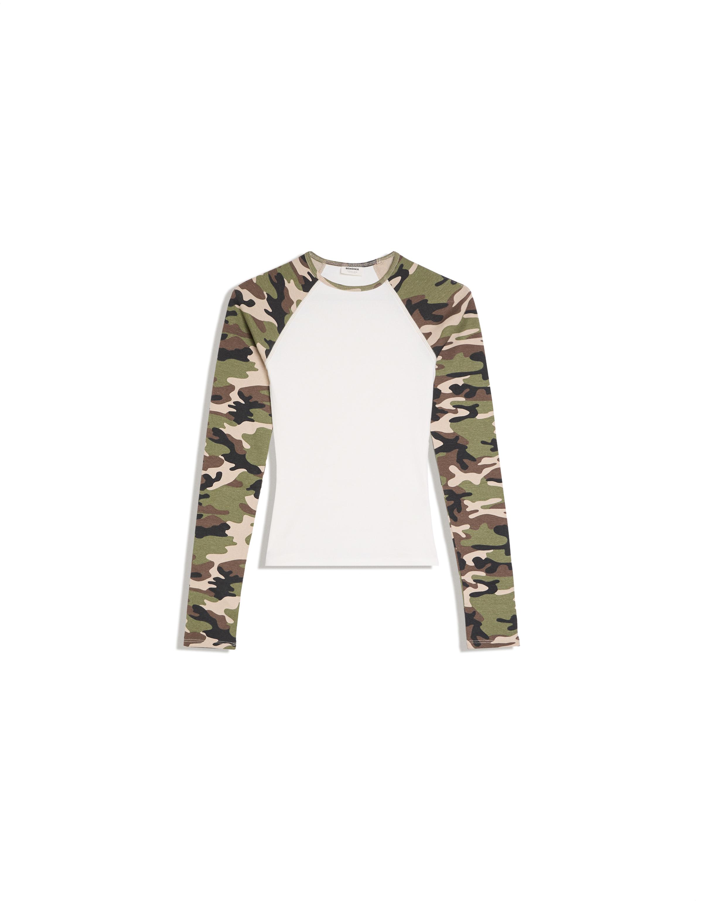 Bershka Raglan kollu baskılı uzun kollu tişört görsel 2