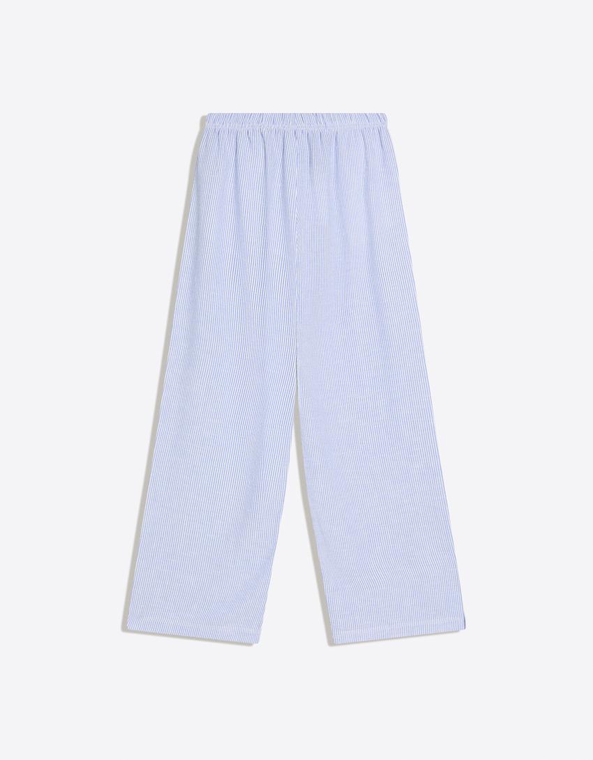 Elasticated waist trousers-Navy