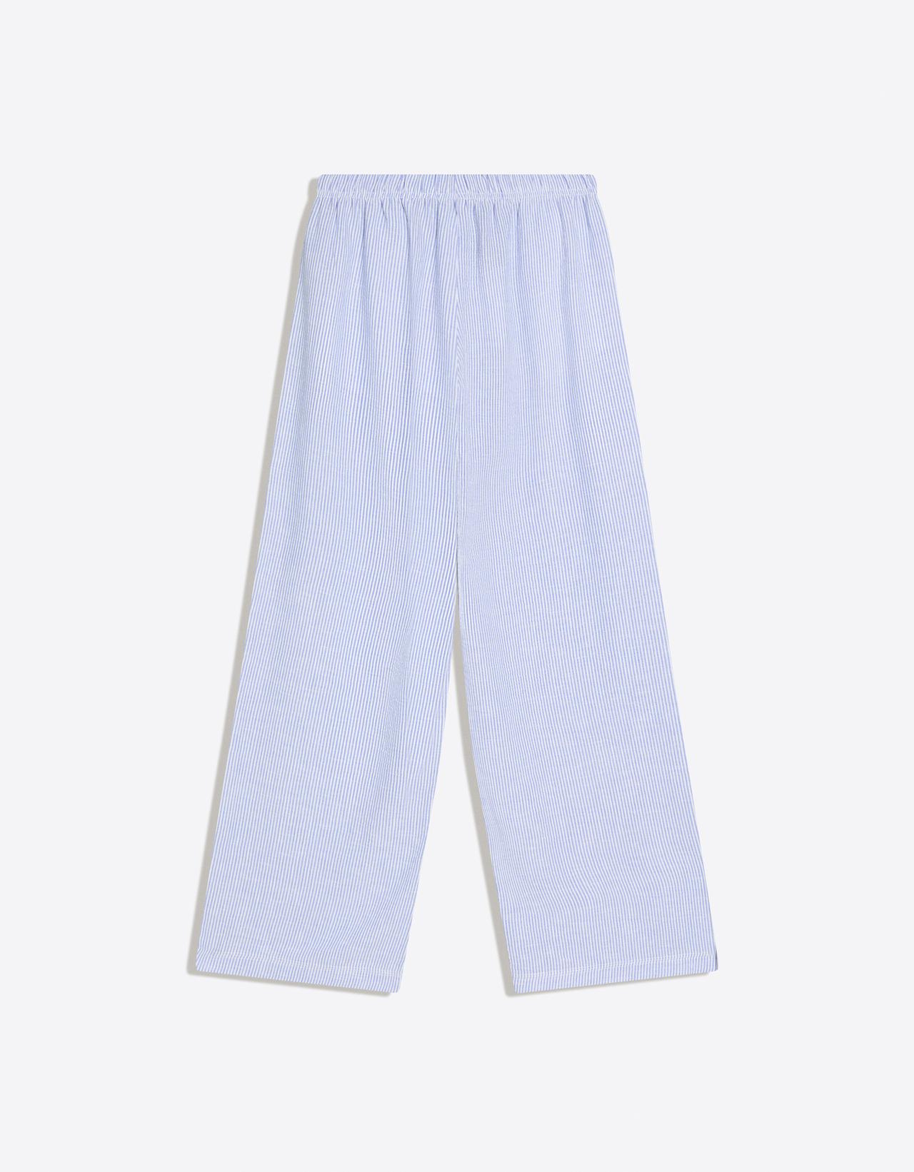 Elasticated waist trousers with linen — Navy