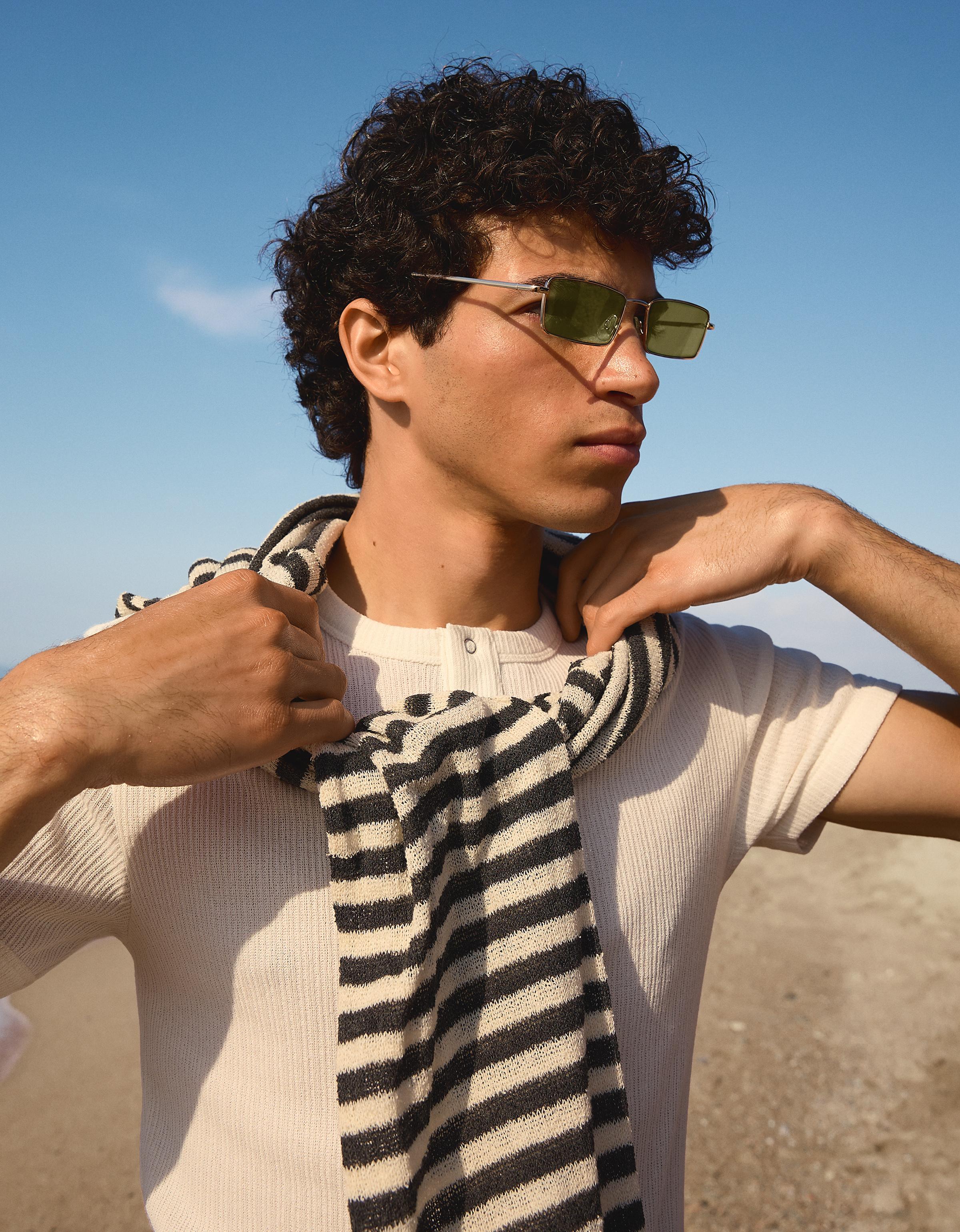 Gafas De Sol Rectangulares Hombre Verde