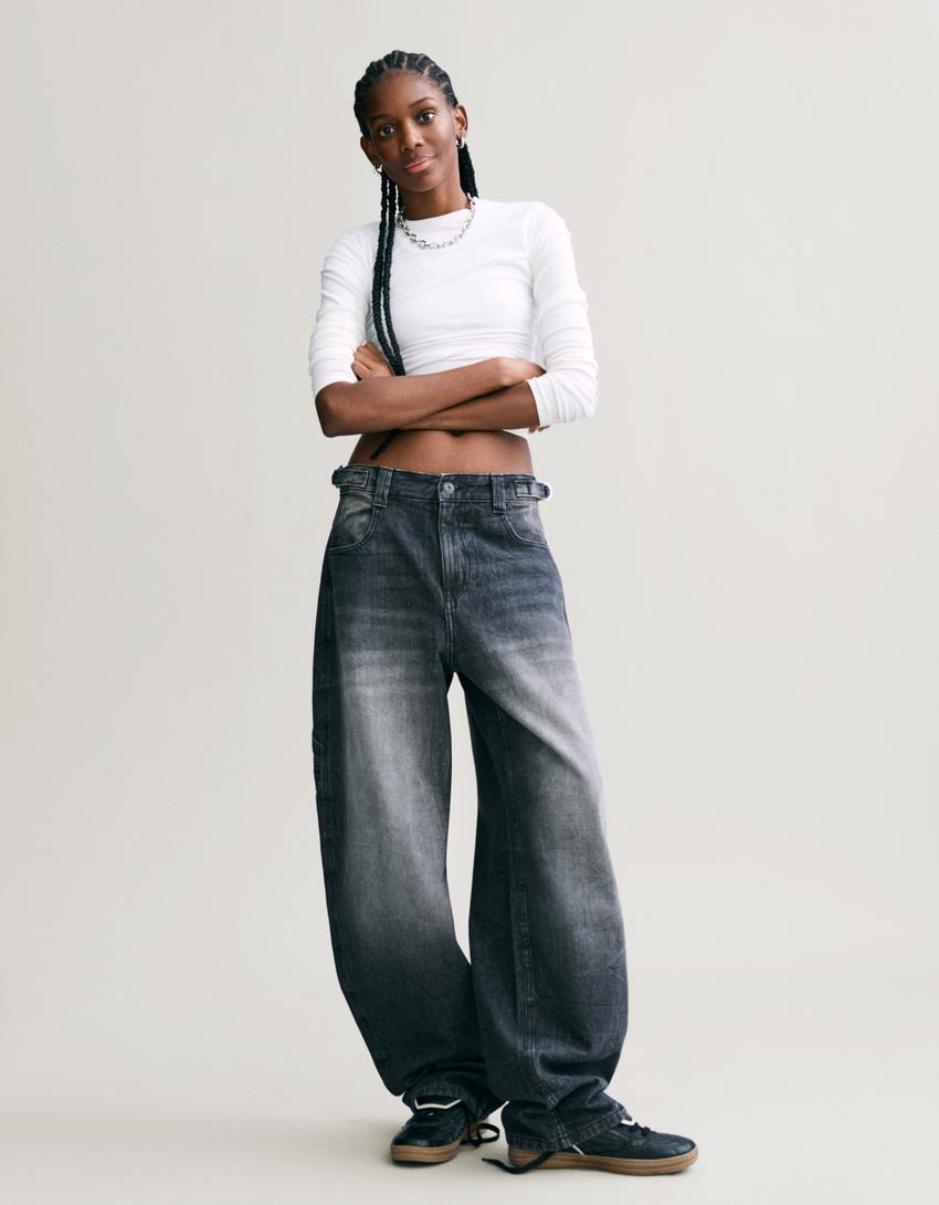 Verstelbare balloon fit carpenter jeans - Dames | Bershka