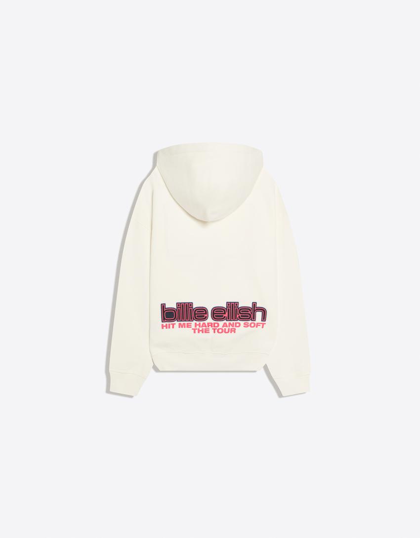 Billie Eilish print hood-Off white