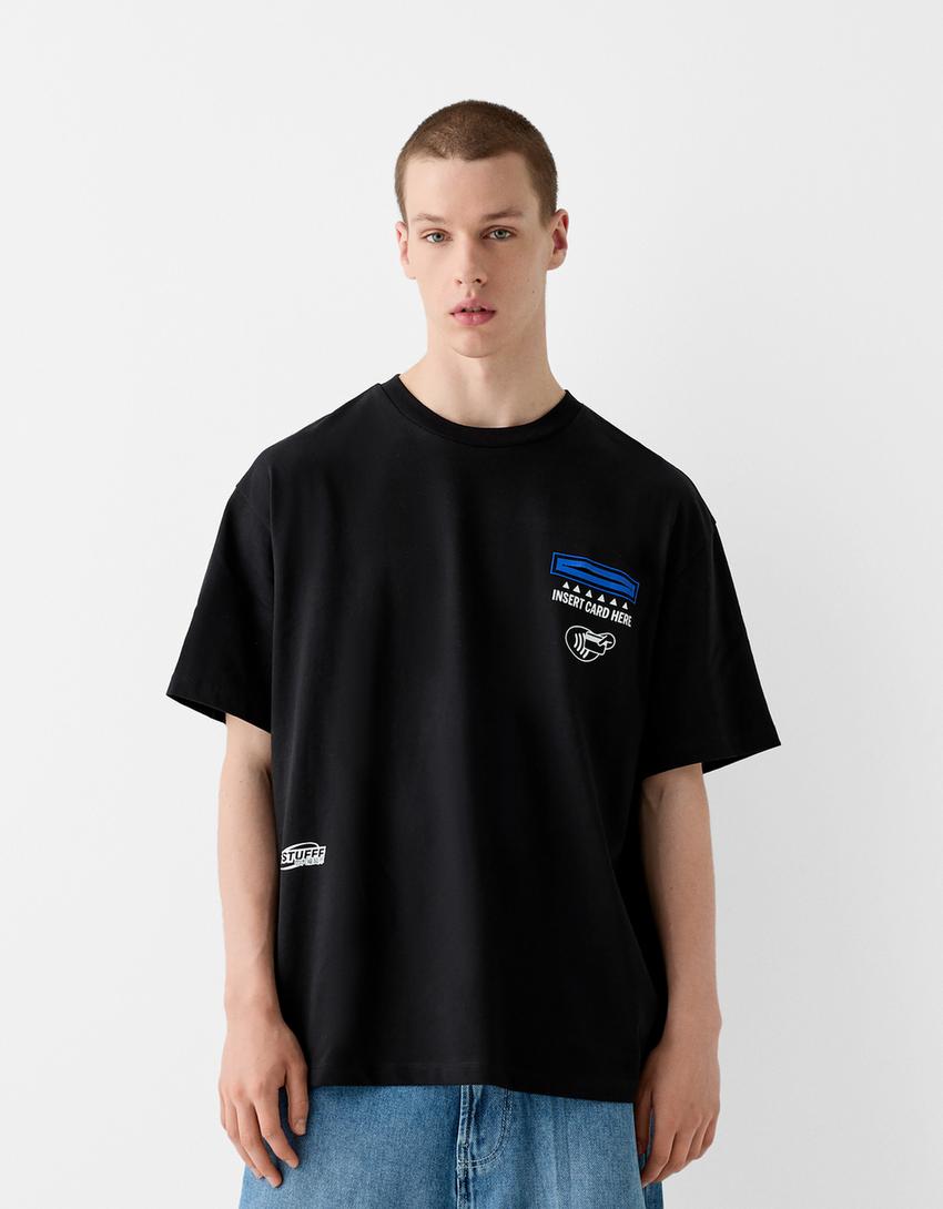 T-shirt BERSSSHKA X SSSTUFFF imprimé-Noir-2