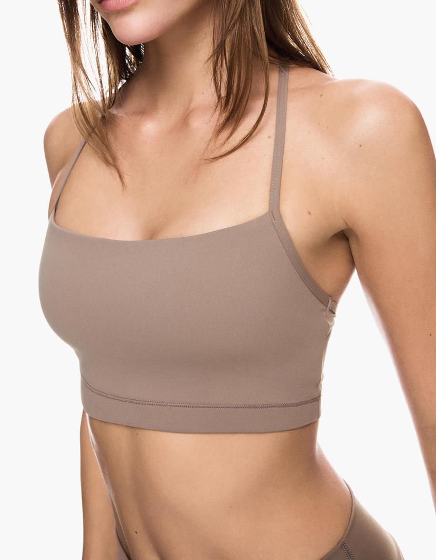 Quick-dry & breathable strappy top-Camel