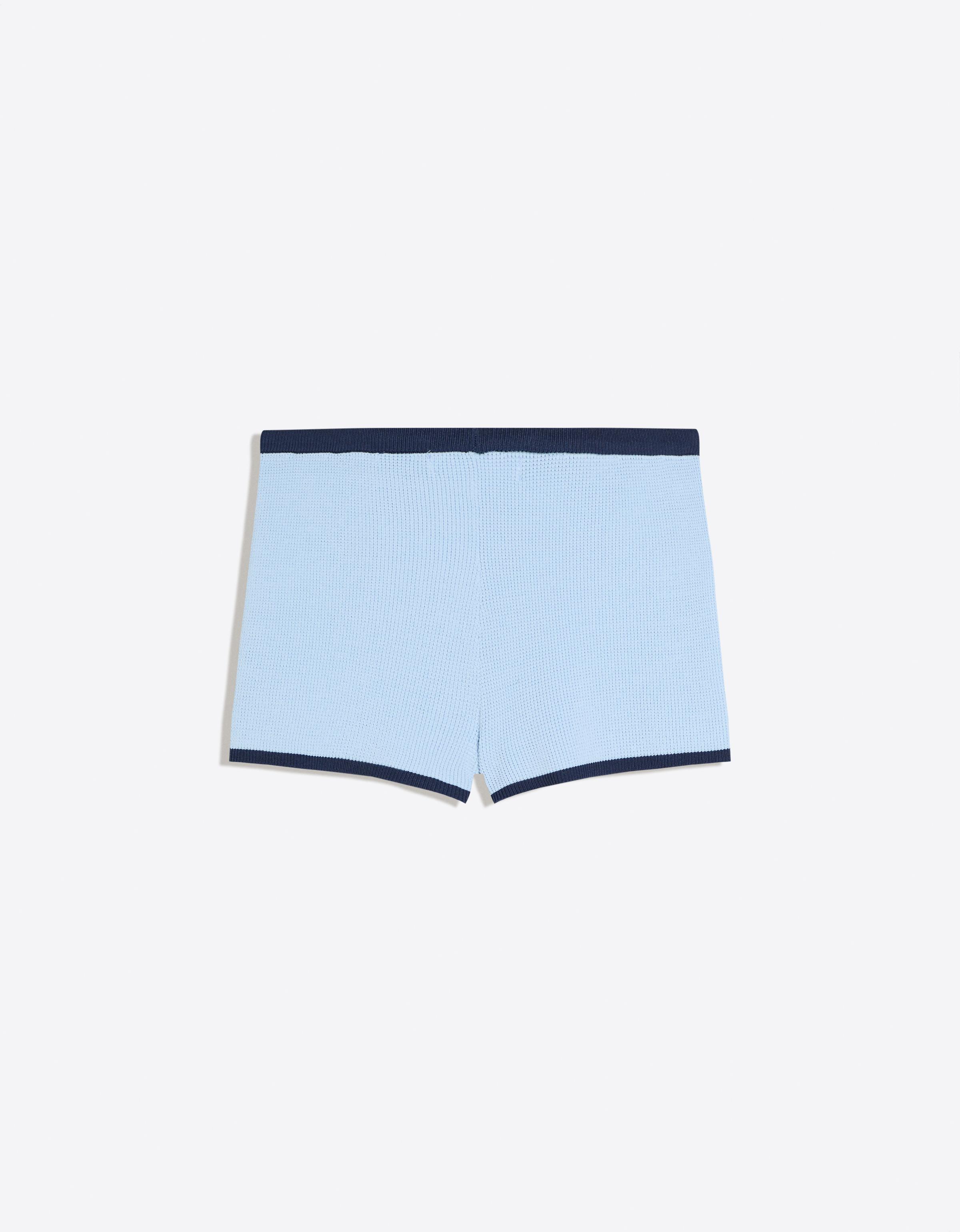 Contrast knit shorts — Light blue