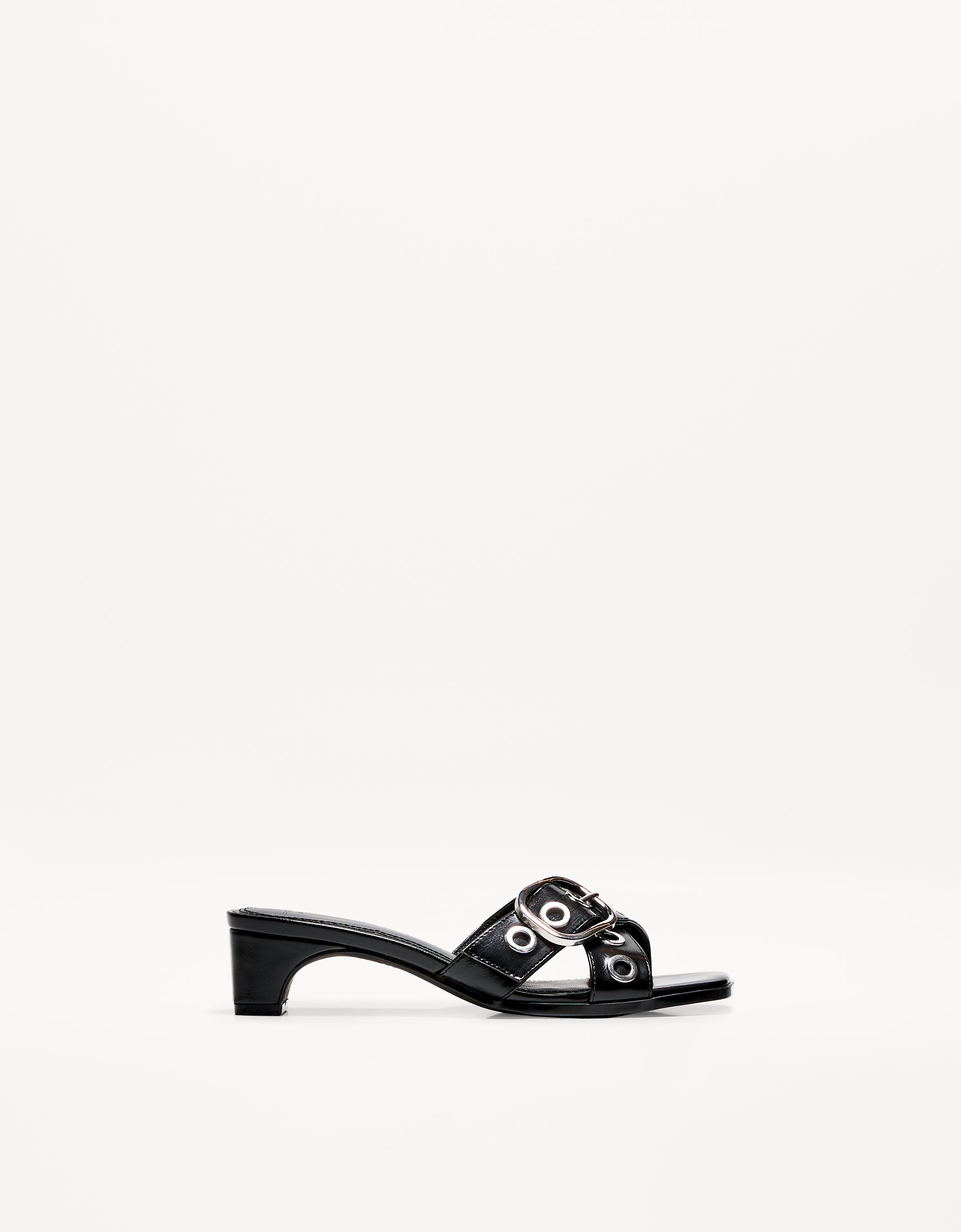 Bershka Absatzsandalen Im Mules-Stil Mit Mehreren Riemchen Damen 39 Schwarz