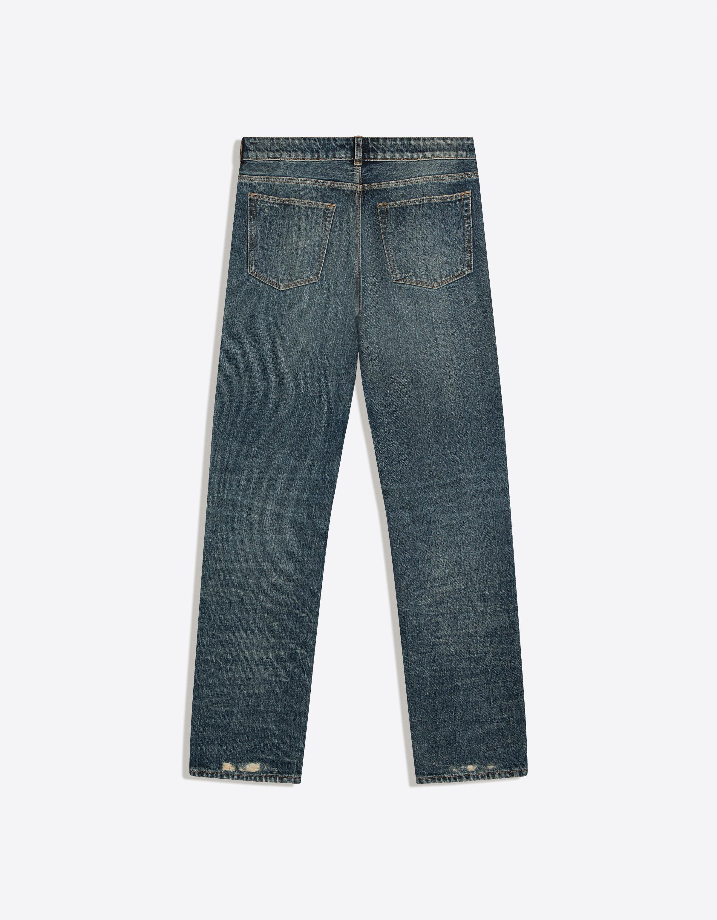 Distressed düşük bel straight fit jean - Görsel 2
