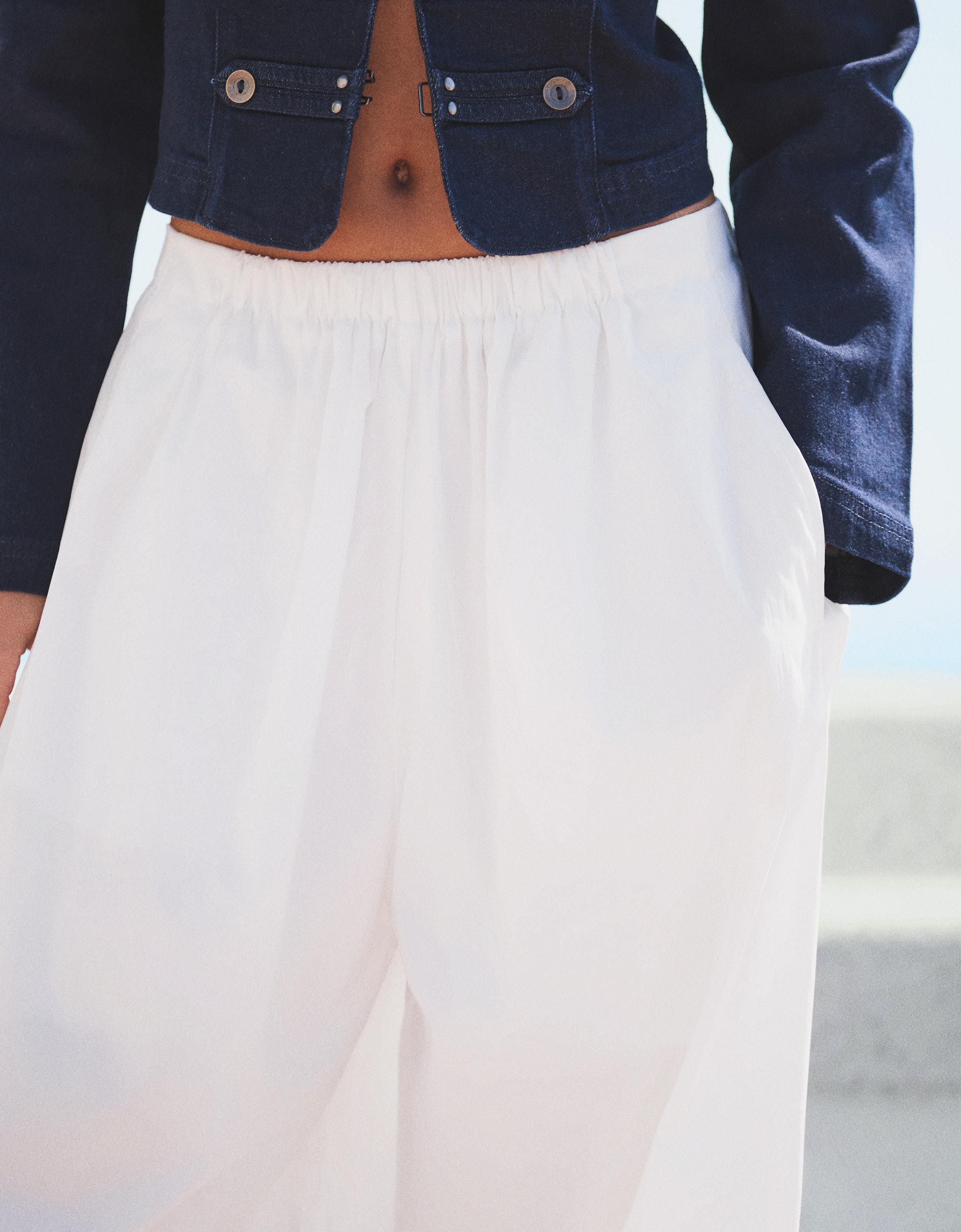 Poplin bloomer trousers — White