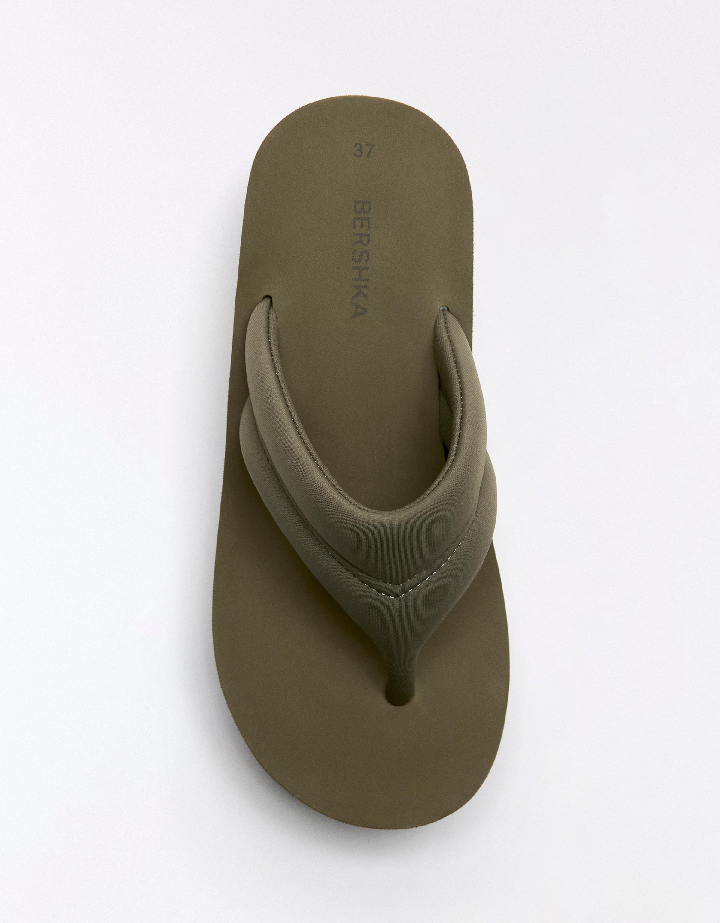 Quilted platform sandals — KHAKI