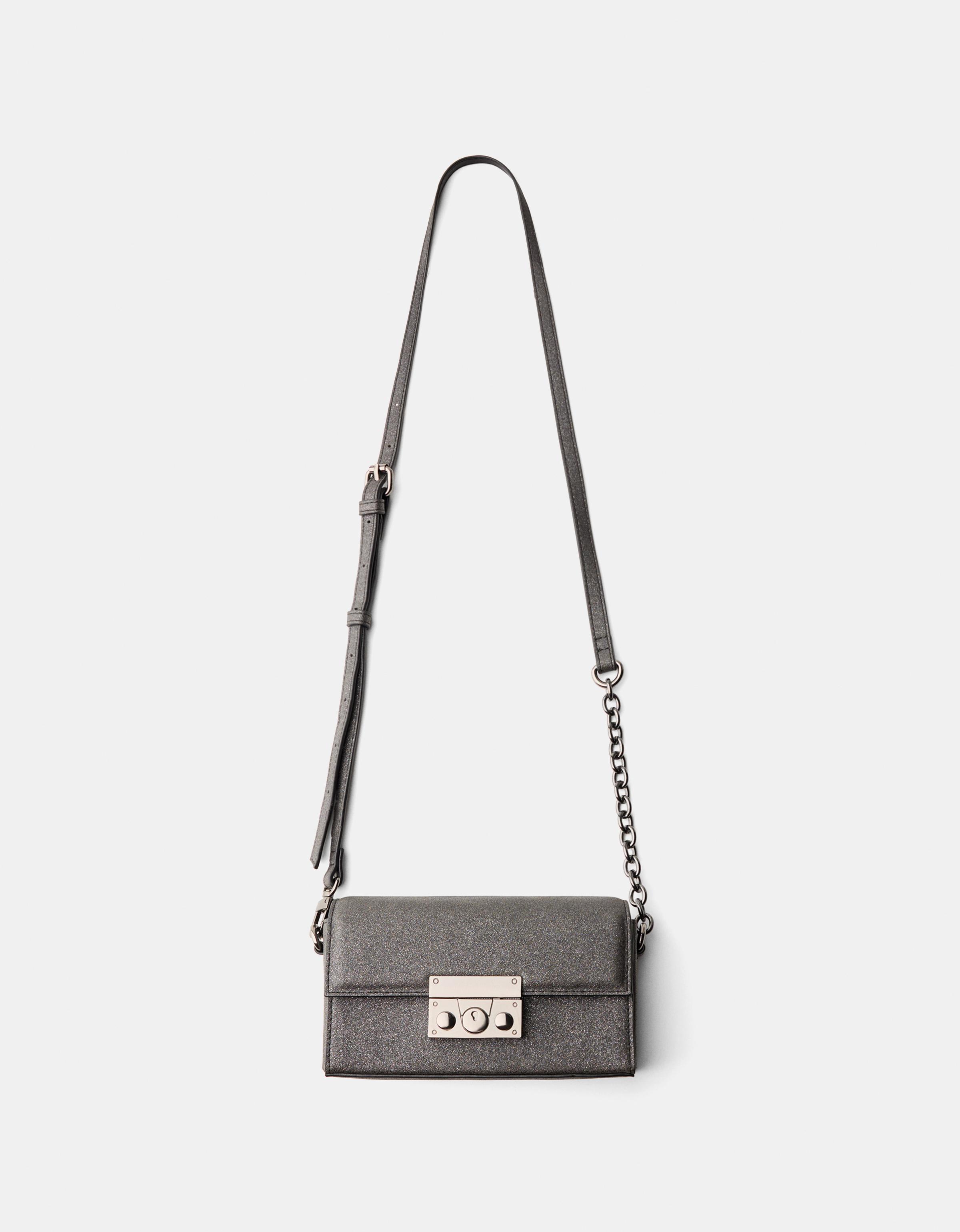 Bershka Crossbody-Tasche Mit Glitzer Herren Schwarz