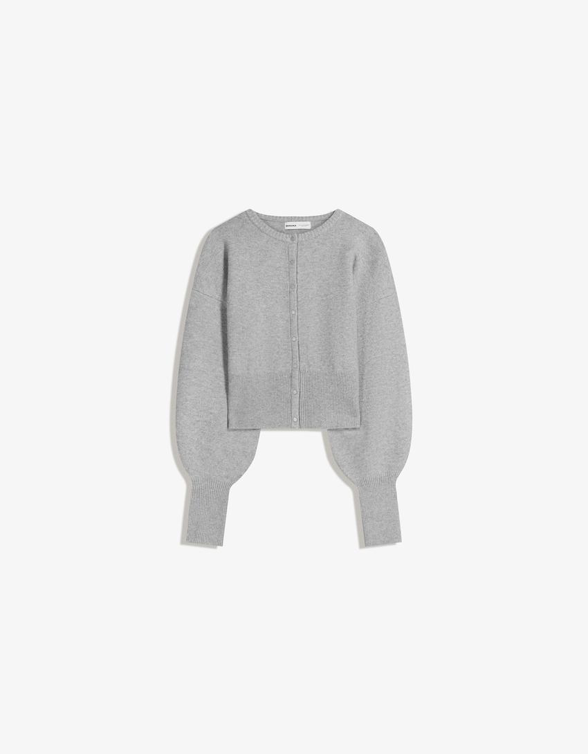 Strak ribcord vest-Donkergrijs