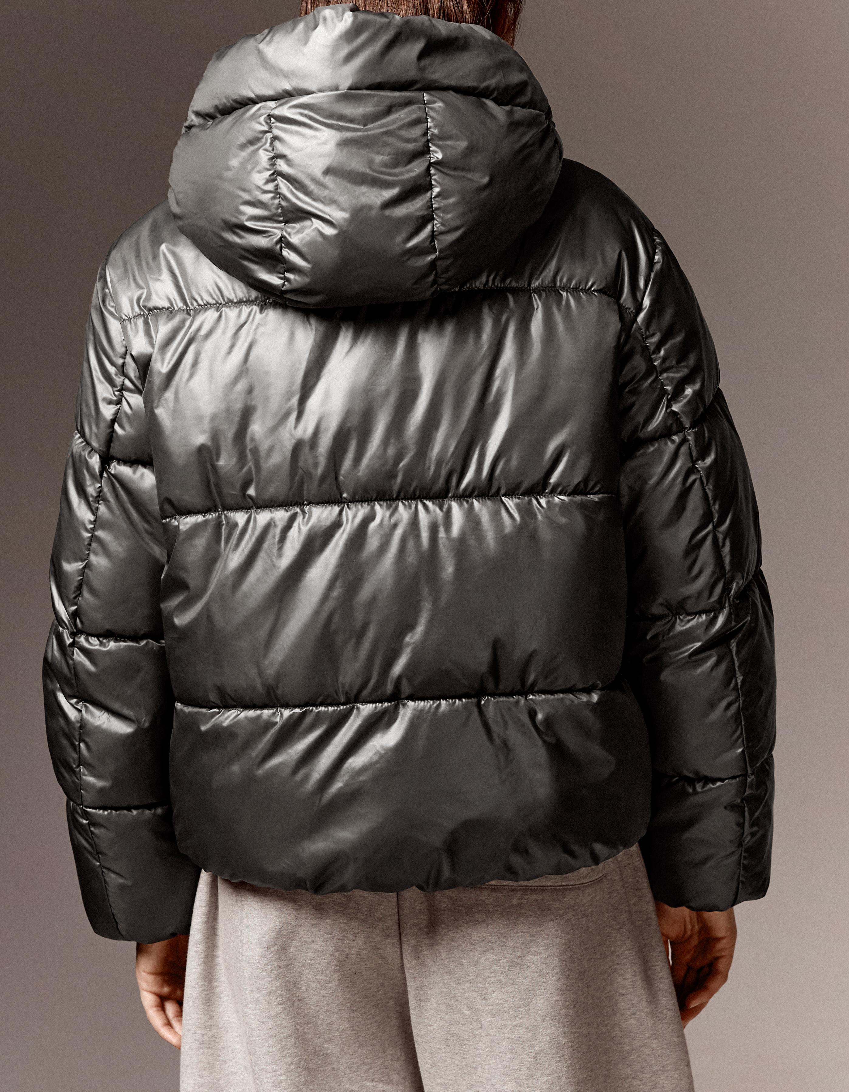 Oversize hooded puffer jacket — Sand