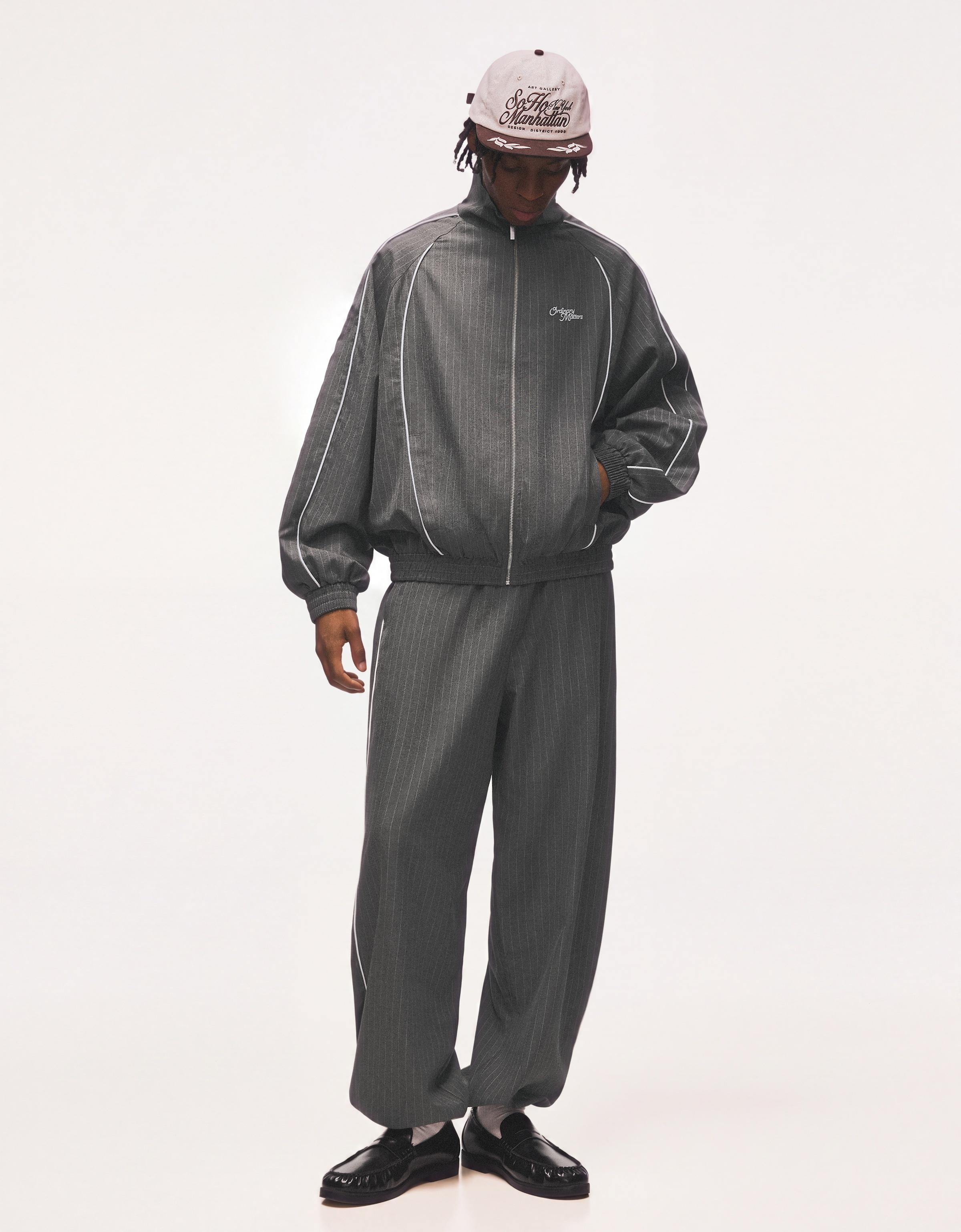 Oversize pinstripe jacket — Mixed gray
