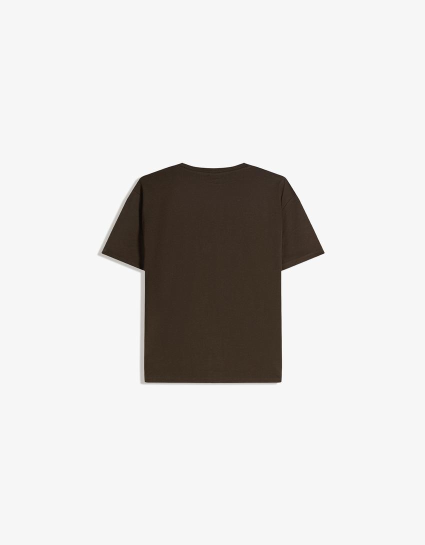 short sleeve T-shirt-Brown