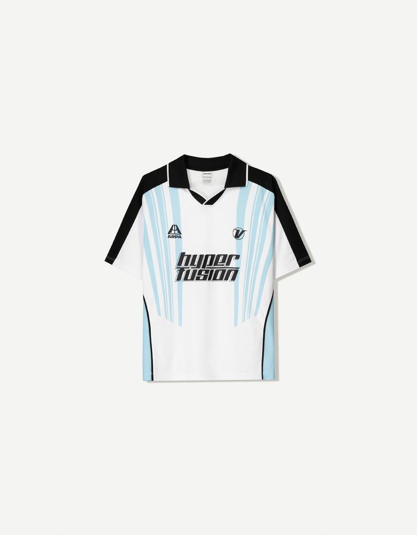 Short sleeve polo collar sports T-shirt-White