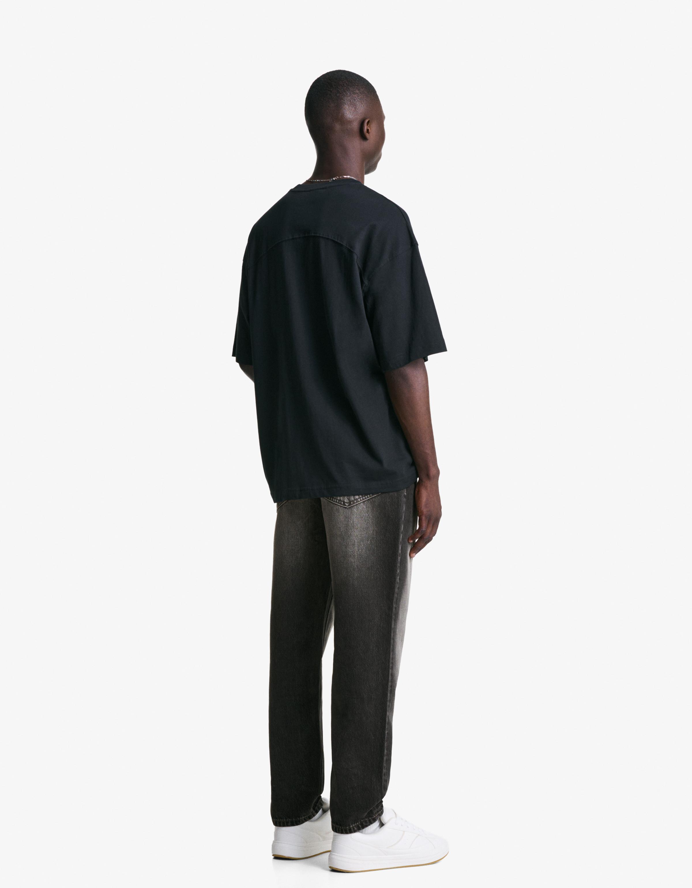 Tapered loose fit jeans — Black