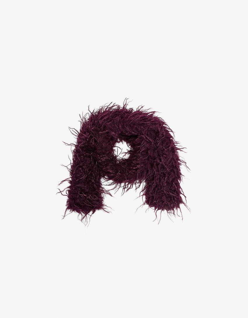 Eșarfă imitație de blană lungă-Violet