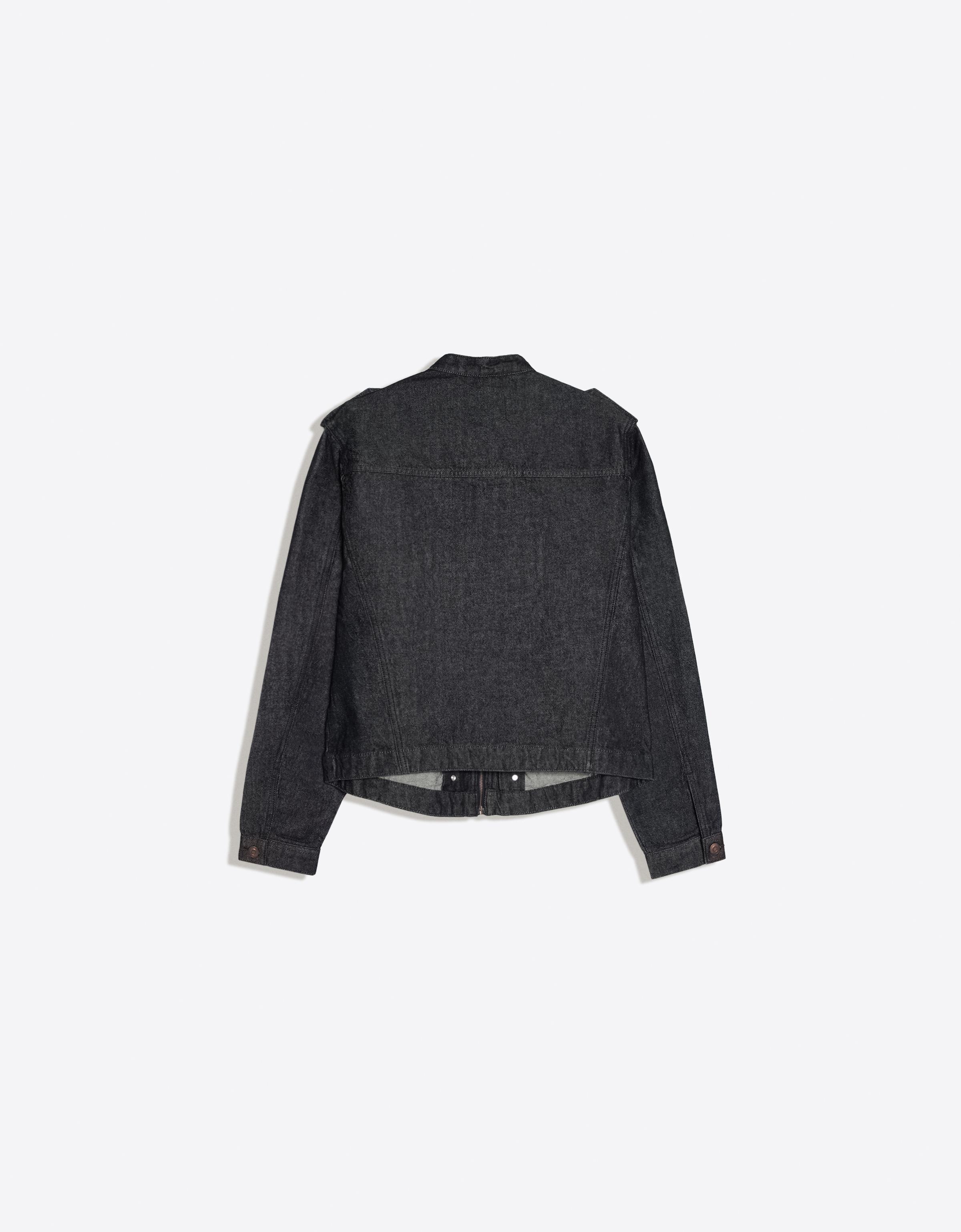 Denim shirt with buttons — Navy