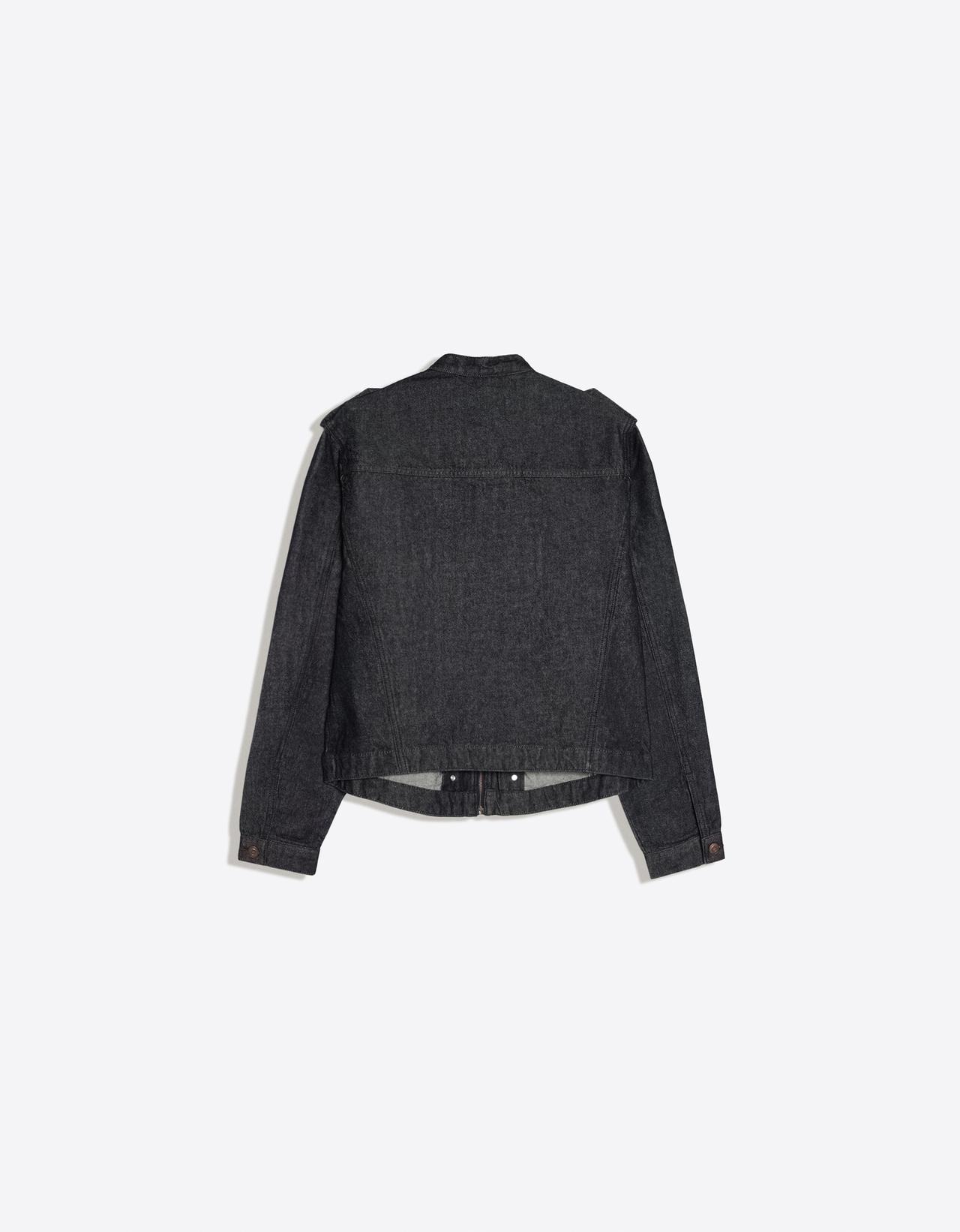 Denim shirt with buttons — Navy