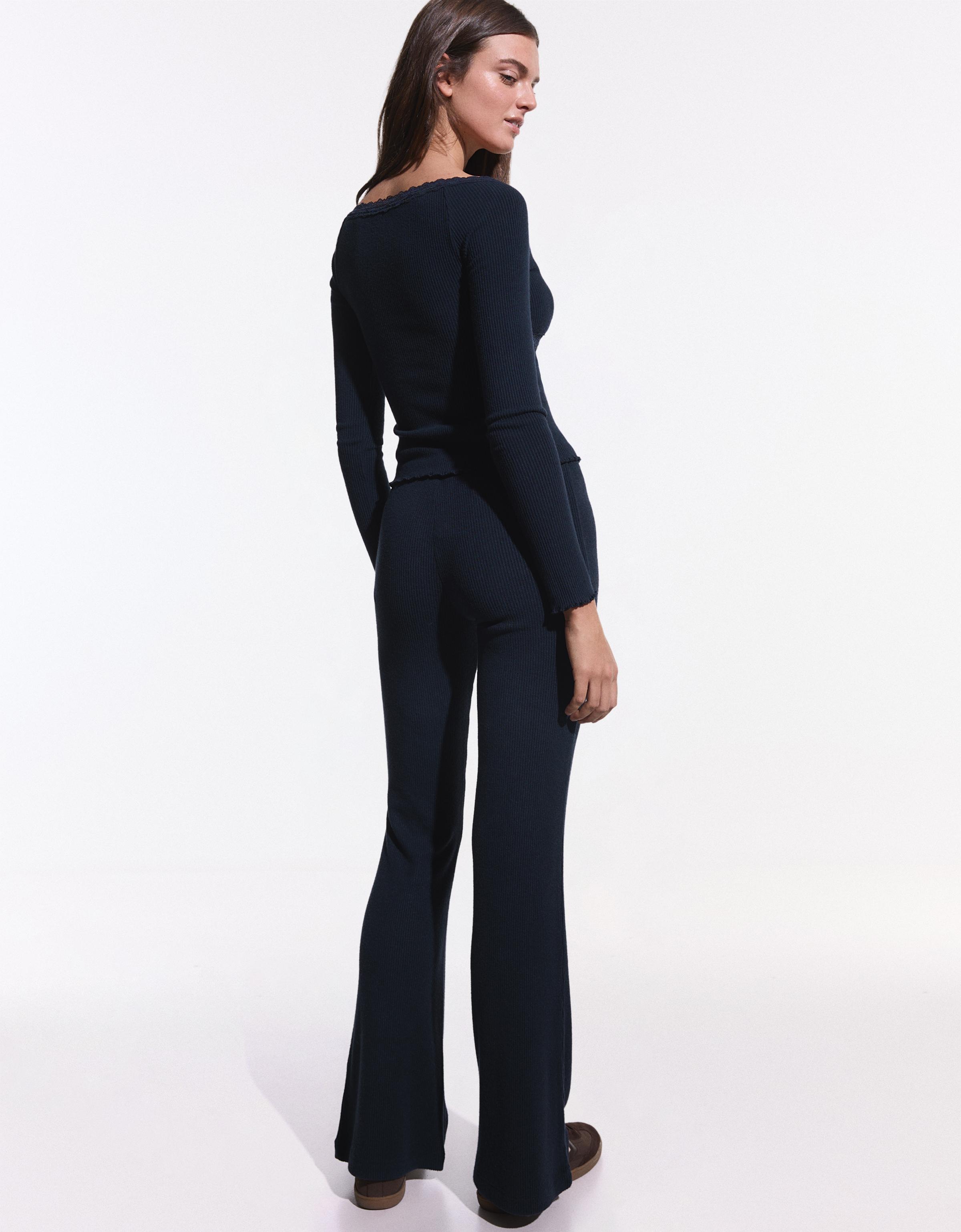 Soft touch flared trousers