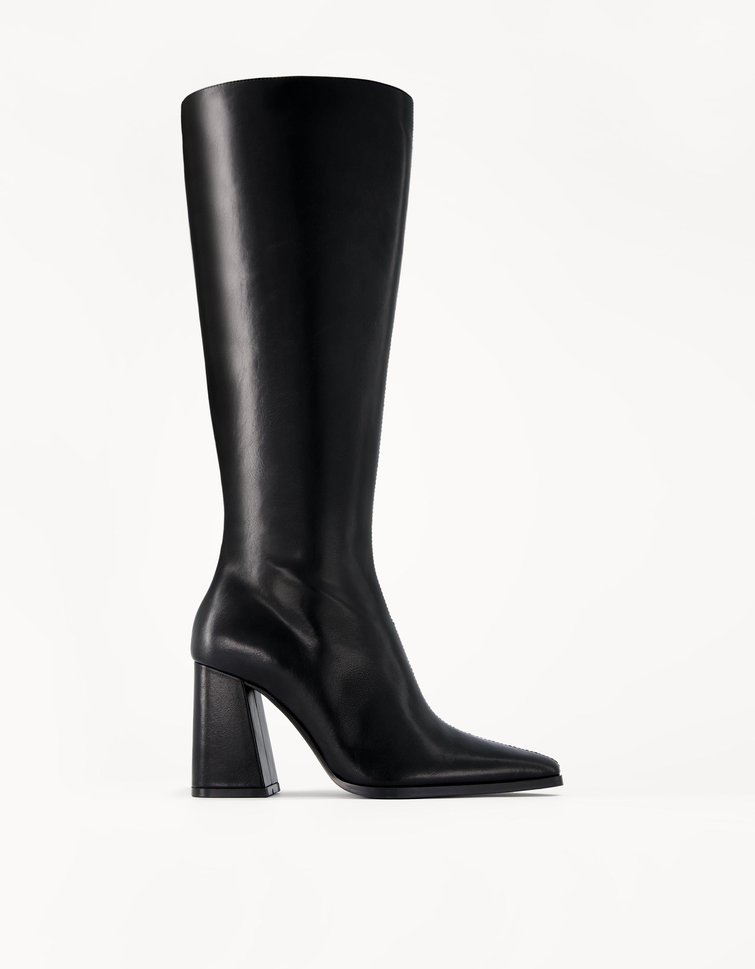 Bershka Stiefel Mit Breitem Absatz Damen 35 Schwarz