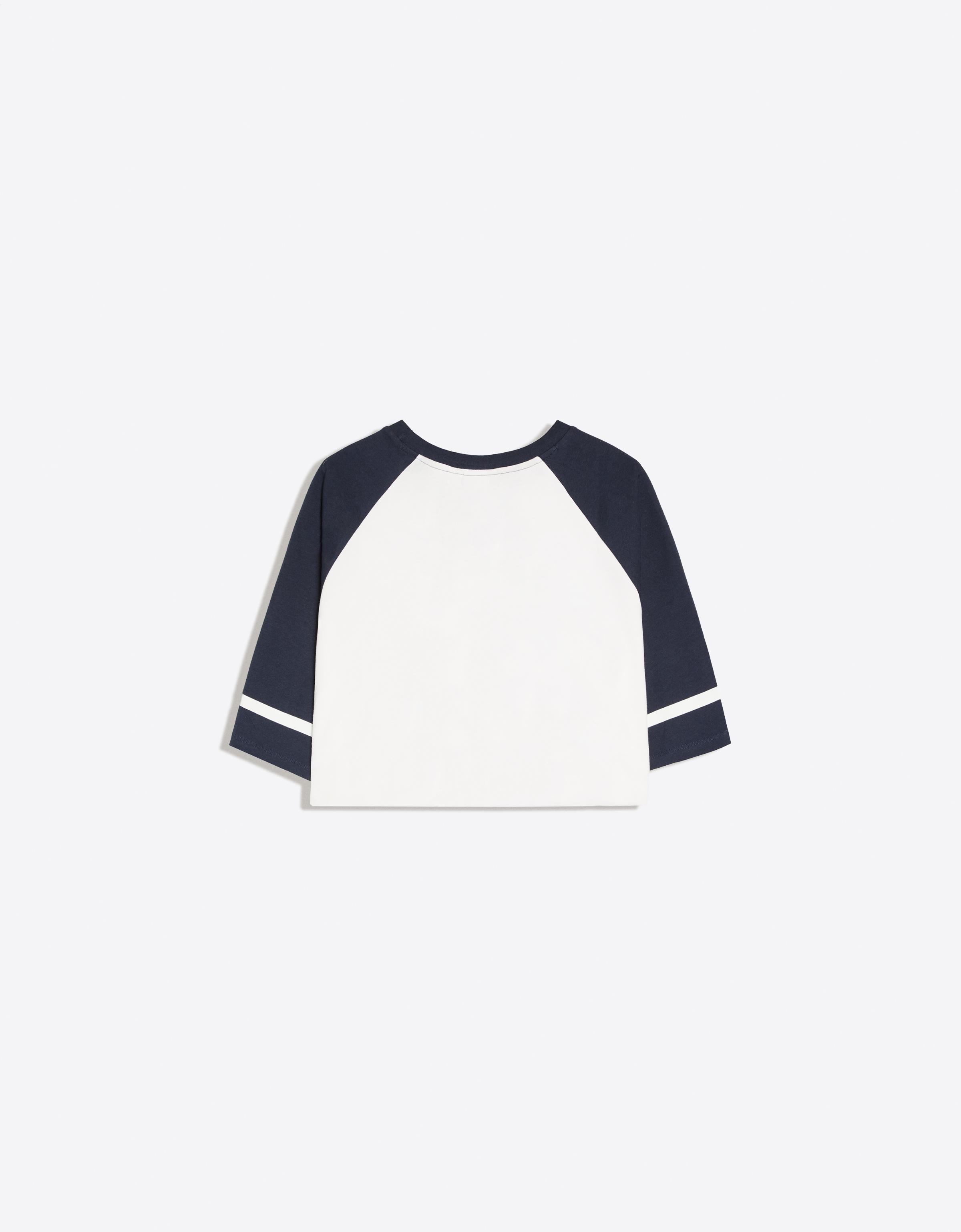 Short sleeve raglan print T-shirt — Off white