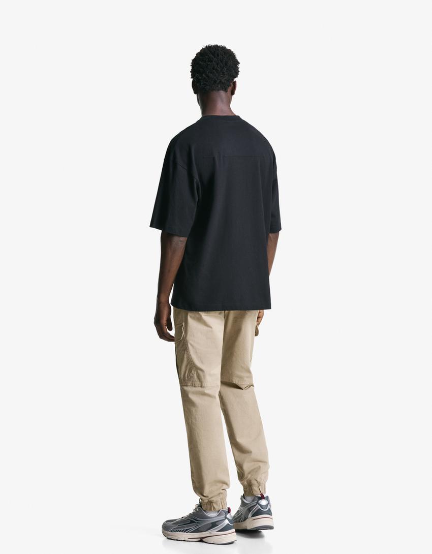 Cargo jogger trousers-Camel