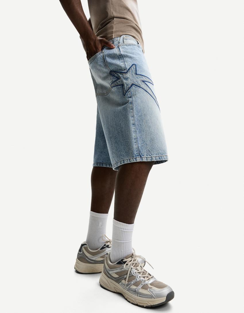 Bermuda jort empiècements étoile