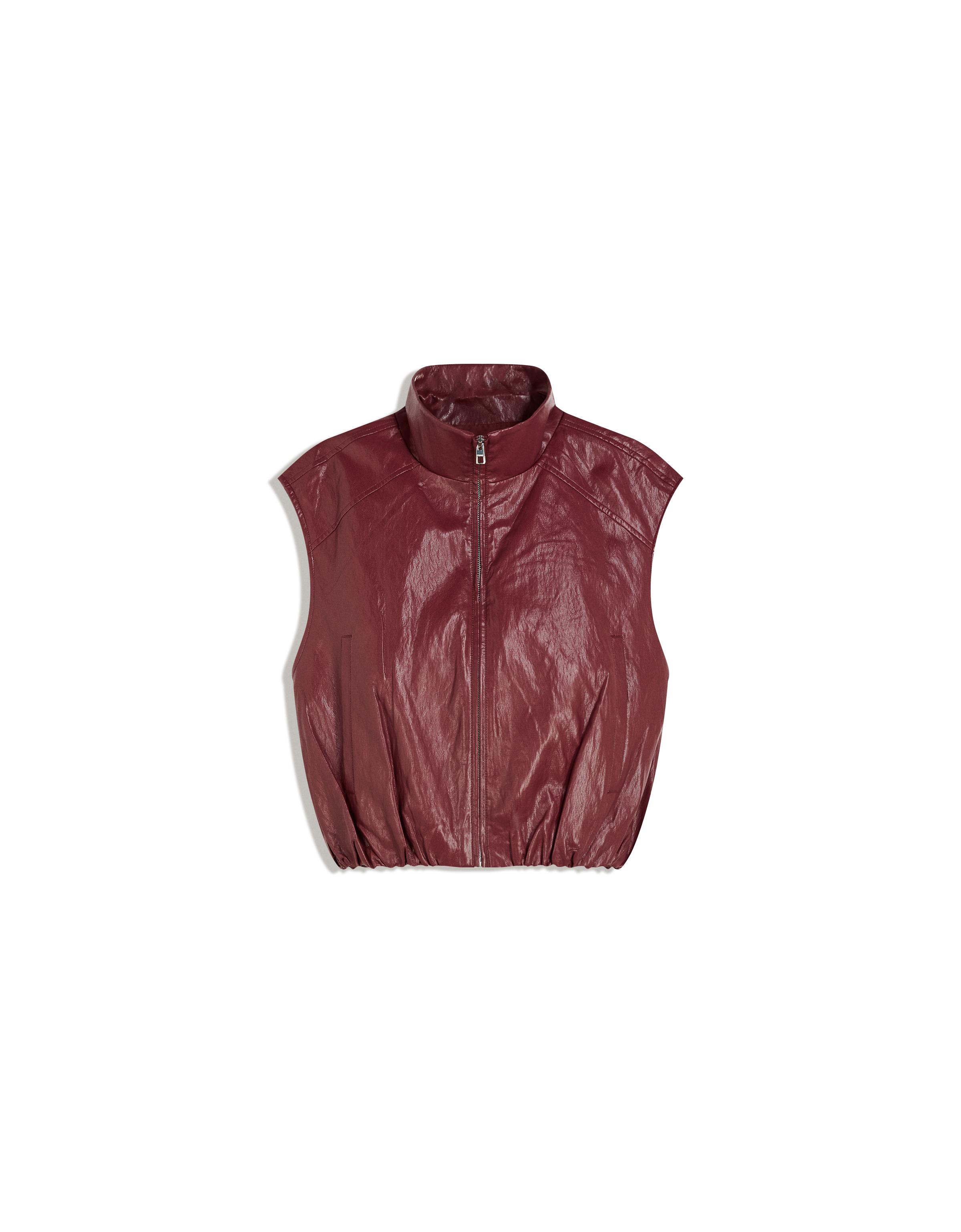 Faux leather gilet
