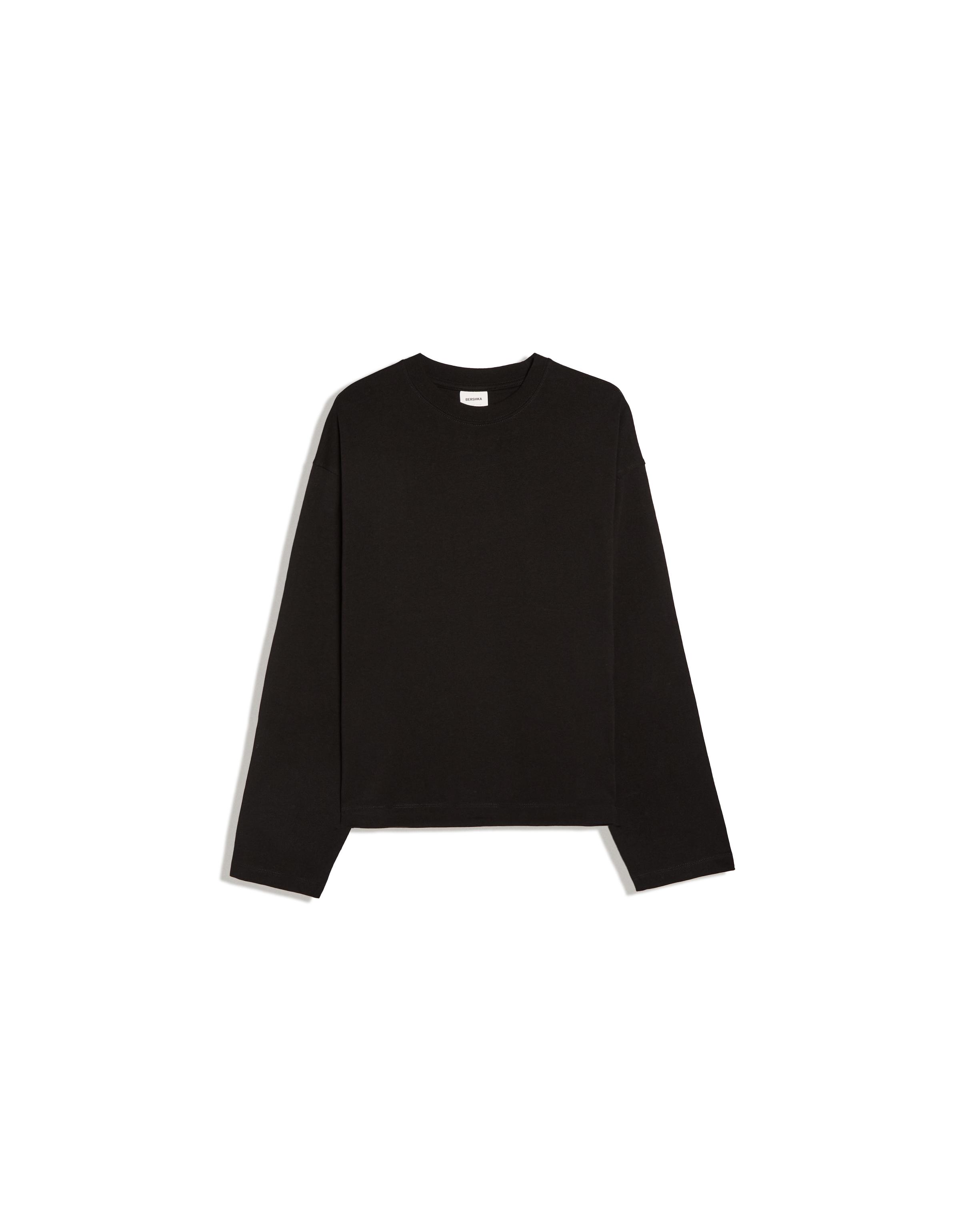 Boxy long sleeve T-shirt — Black