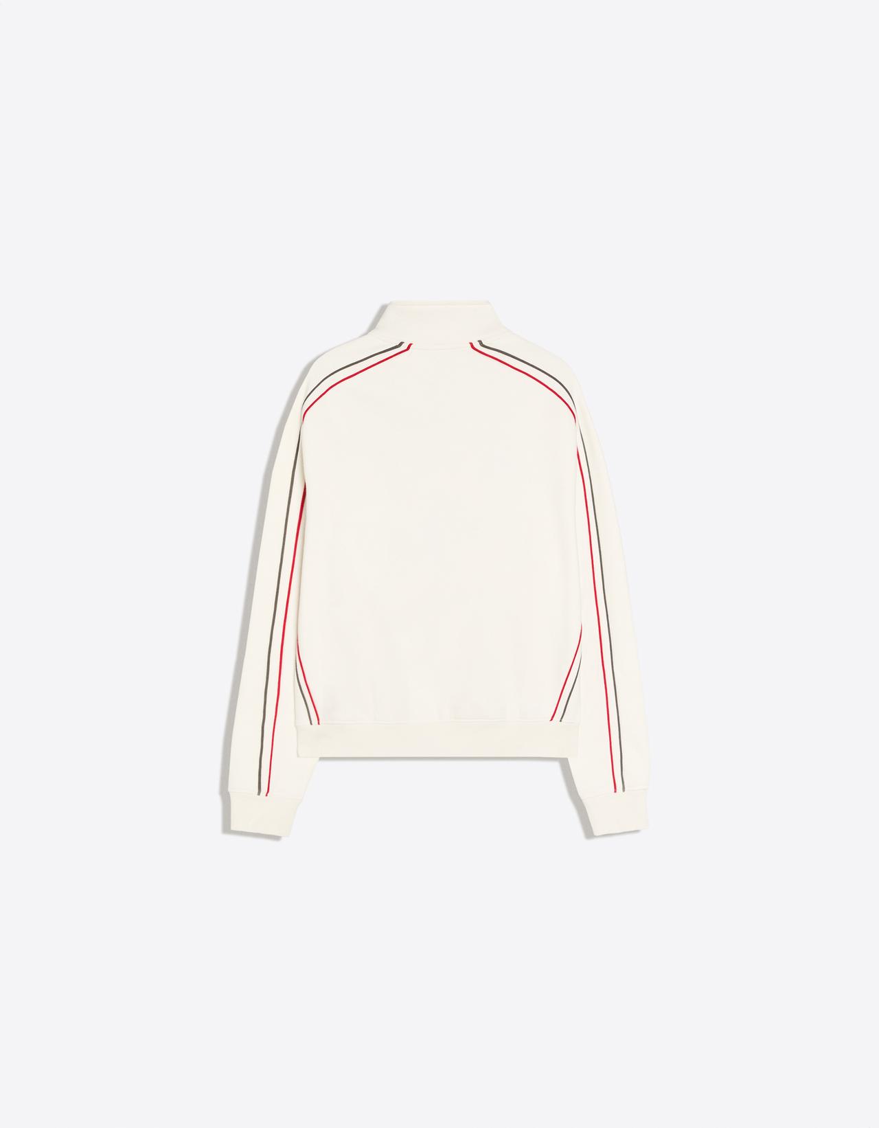 Graphic half-length zip jumper — Off white