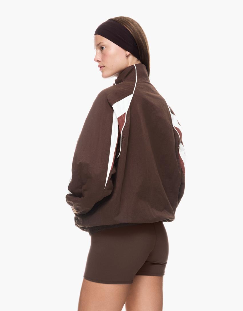 Giacca con cerniera leggera-Marrone-2